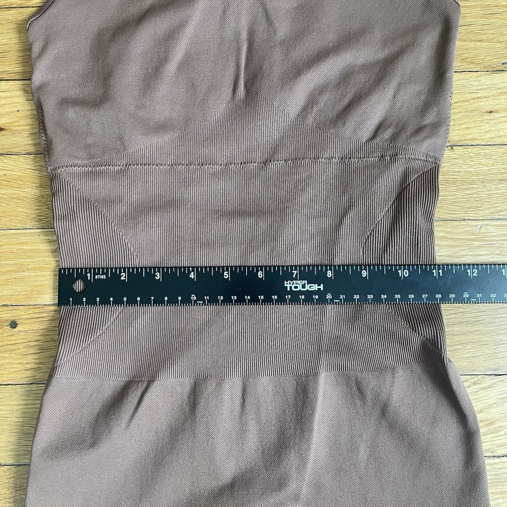 OQQ Small Chocolate Bodysuit Shorts Racer Back Stretch 3" Inseam Athleisure Gym - Picture 5 of 8